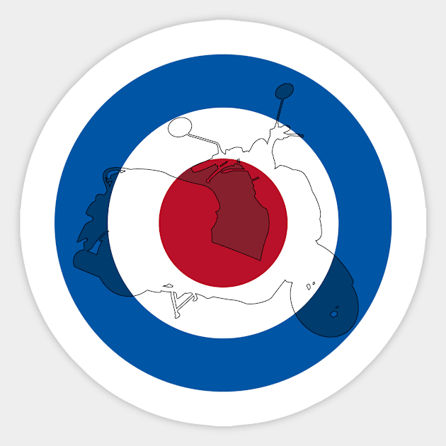 Mod Scooter and Target Sticker by markmurphycreative